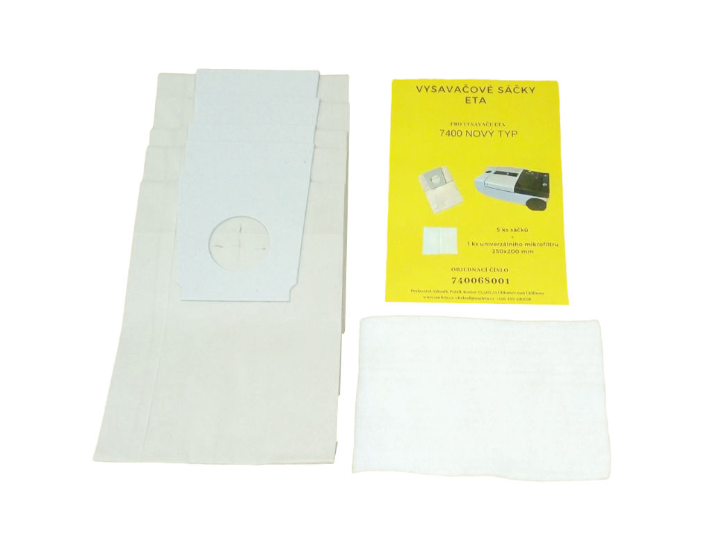 Sáčky do vysavače Eta 7400, papírové pytlíky do vysavače sada 5ks + 1ks filtr do vysavače 