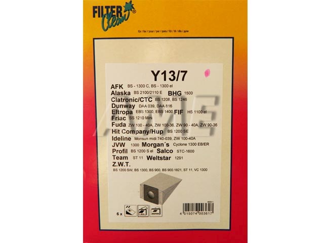 Sáčky do vysavače Y13/7  AFK, ALASKA, BHG, CLATRONIC, CTC
