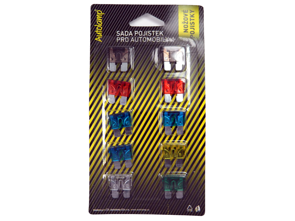 Sada AUTO pojistek, nožová pojistka 10ks 