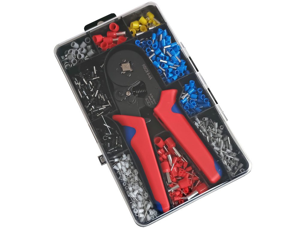 Sada krimpovací kleště + dutinky, 1200ks