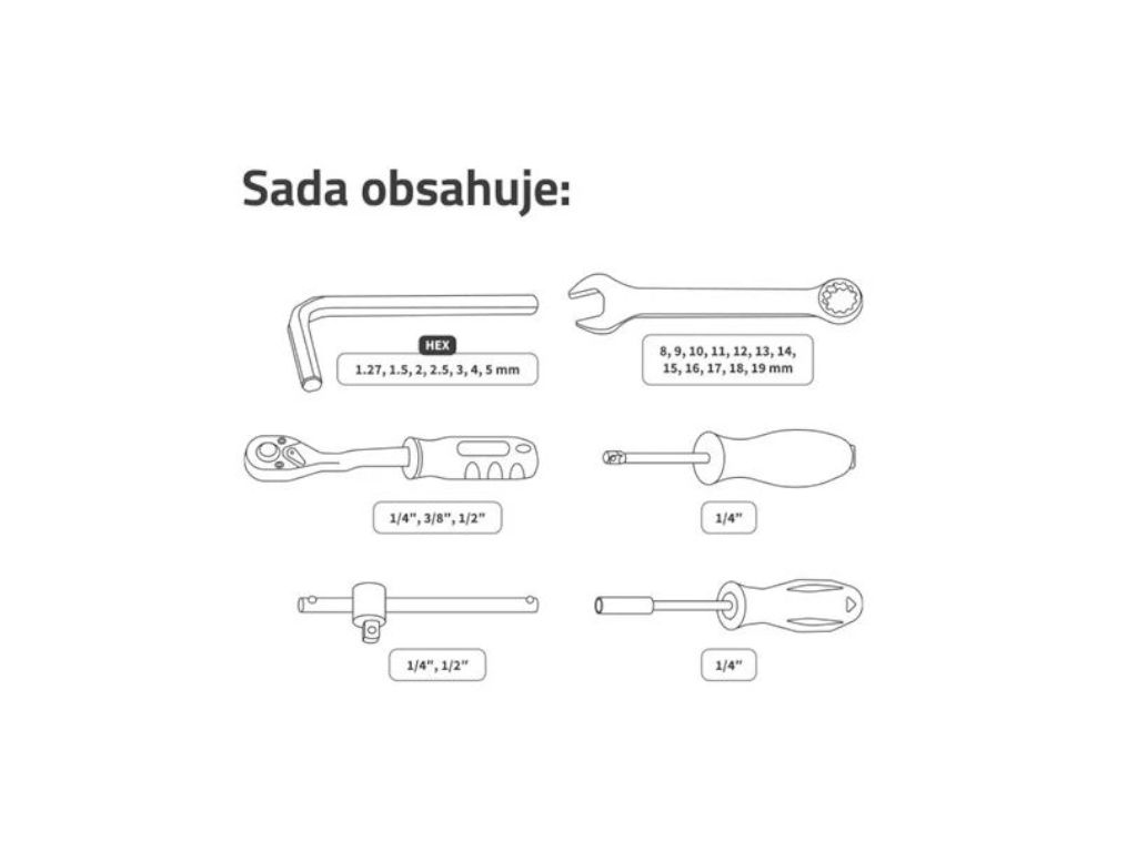 Sada nářadí GETI GTS216 216 ks