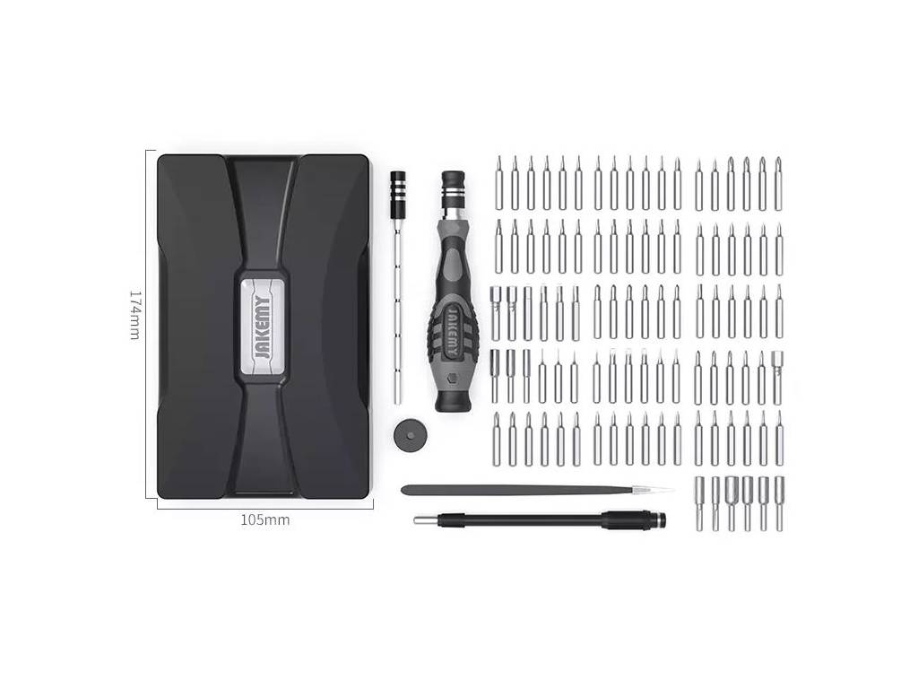 Sada nářadí Jakemy JM-8176, sada bitů, 102 x mikrobit 4mm, 1/6"
