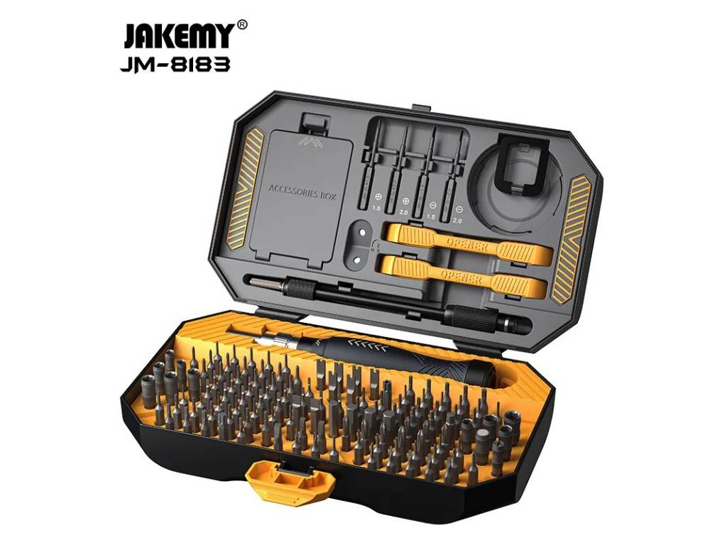 Sada nářadí Jakemy JM-8183, sada bitů, 128 x mikrobit 4mm, 1/6"