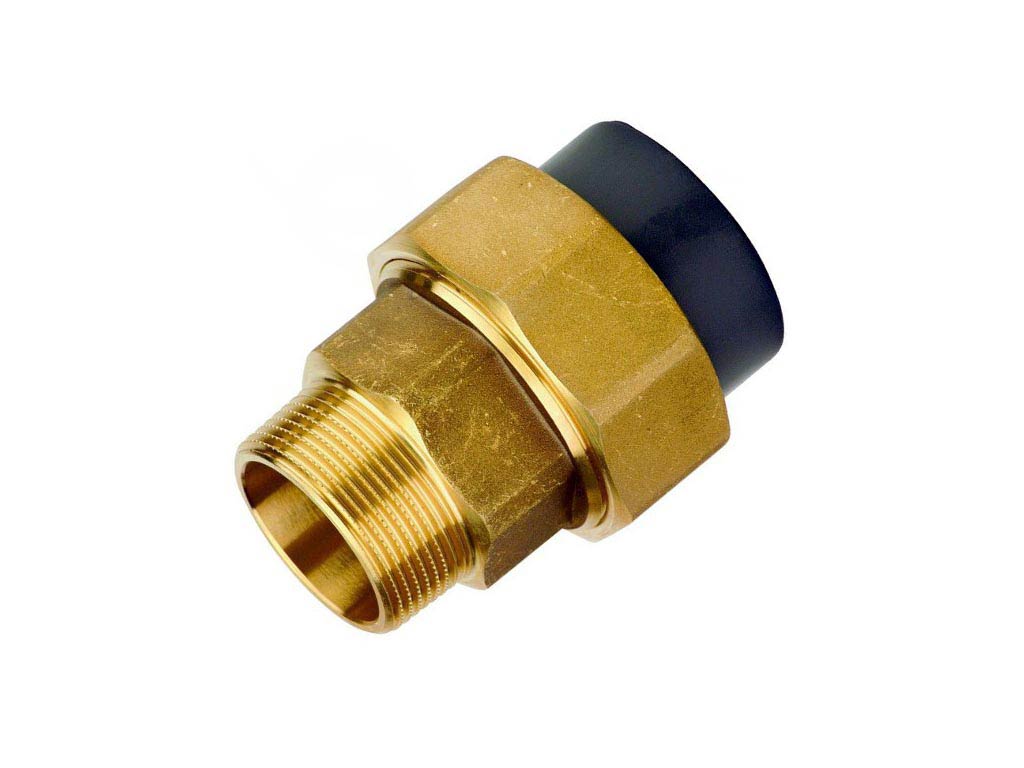 Šroubení PVC lepení / vnější závit mosaz  D 16 x 3/8"