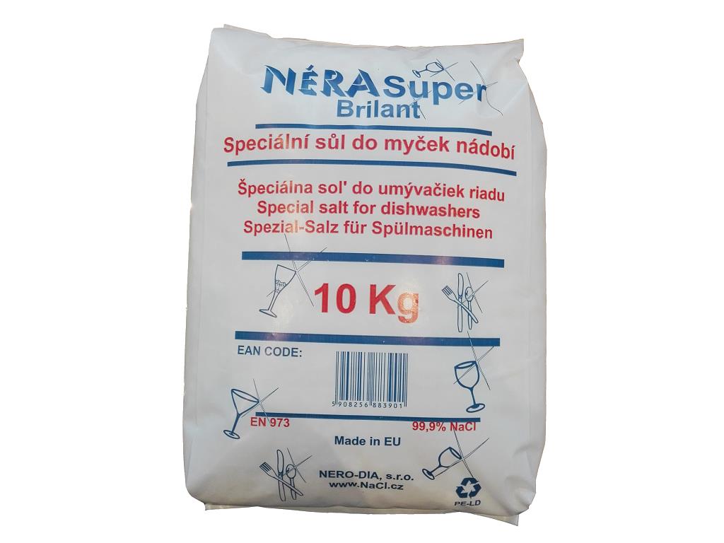 Sůl do myčky granulat  -  baleno NERA Brilant 10 kg  PE pytel
