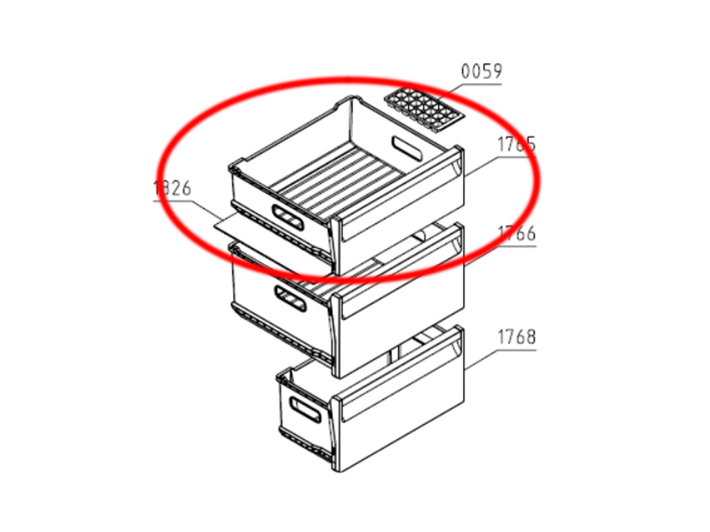Šuplík mrazáku chladničky, horní 856860 GORENJE
