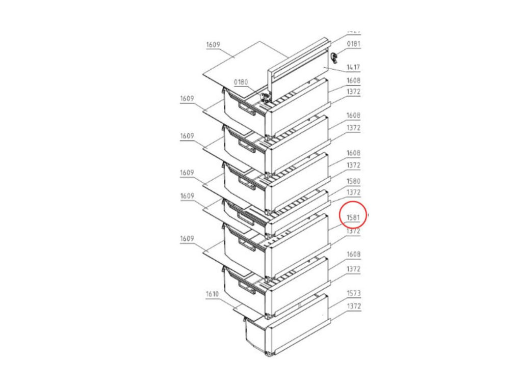 Šuplík mrazáku lednice, prostřední 586656 HISENSE / GORENJE, originál