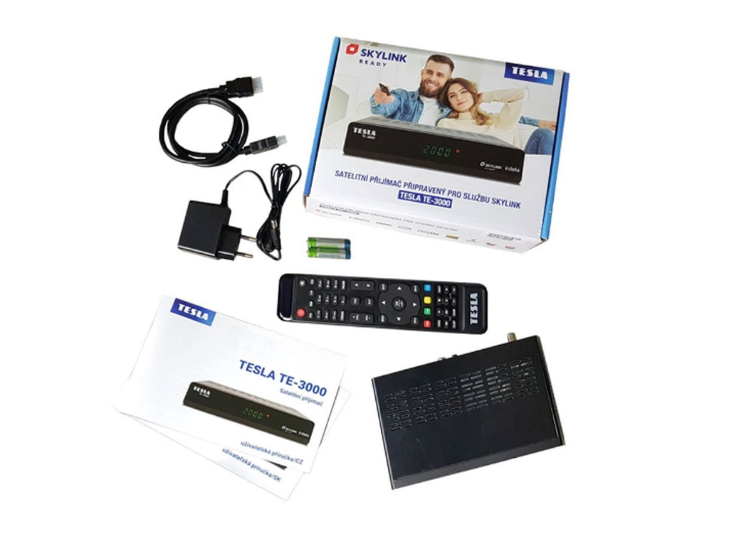 TESLA TE-3000 satelitní přijímač DVB-S2 FastScan certifikace Skylink