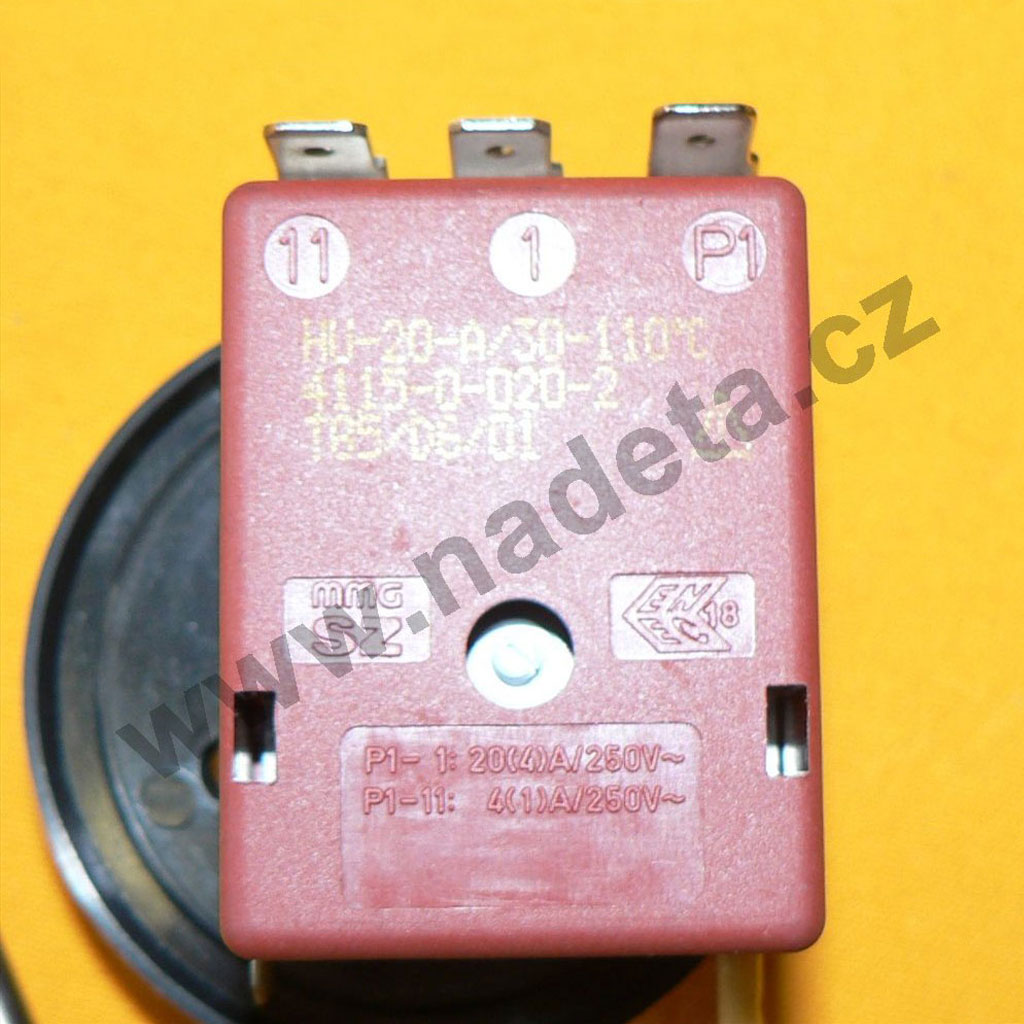 Termostat 30-110°C kapilára, termostat univerzální termostat 20A / 4A 250V 