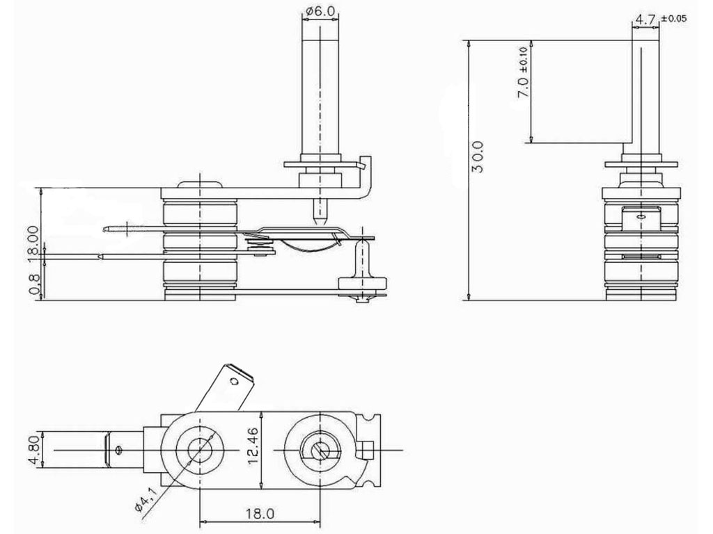 Termostat žehličky 5212810241  250°C  250V / 10A  ABUND228