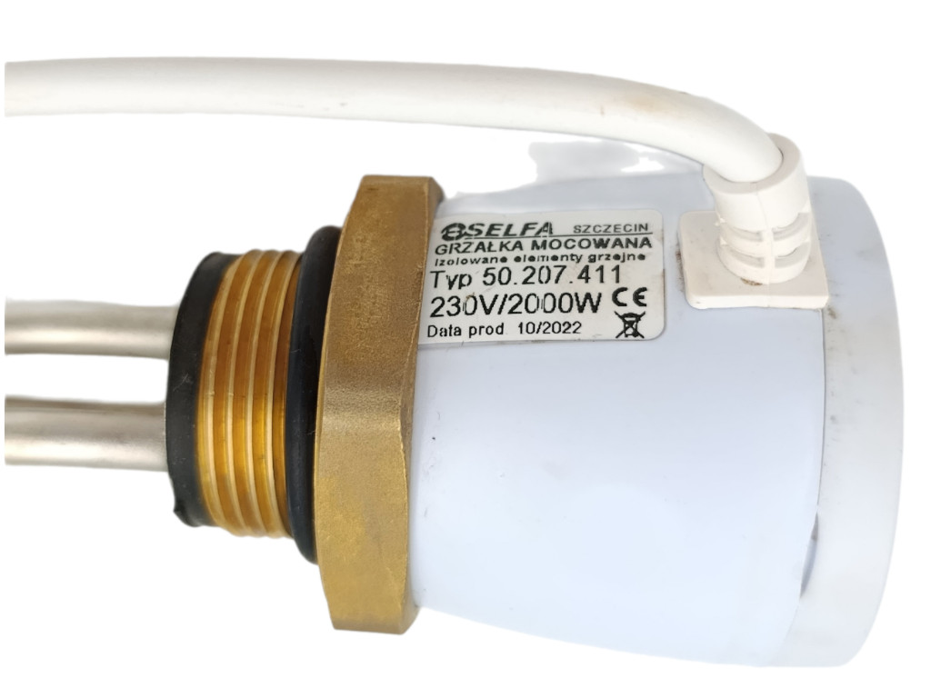 Topné těleso 2000 W 230 V s termostatem G 5/4" nikl