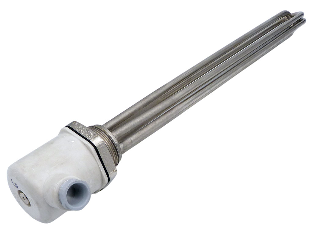 Topné těleso 6 KW / 230V elektrokotel, bojler chrom 6000 W, hlava 60mm, délka 440mm