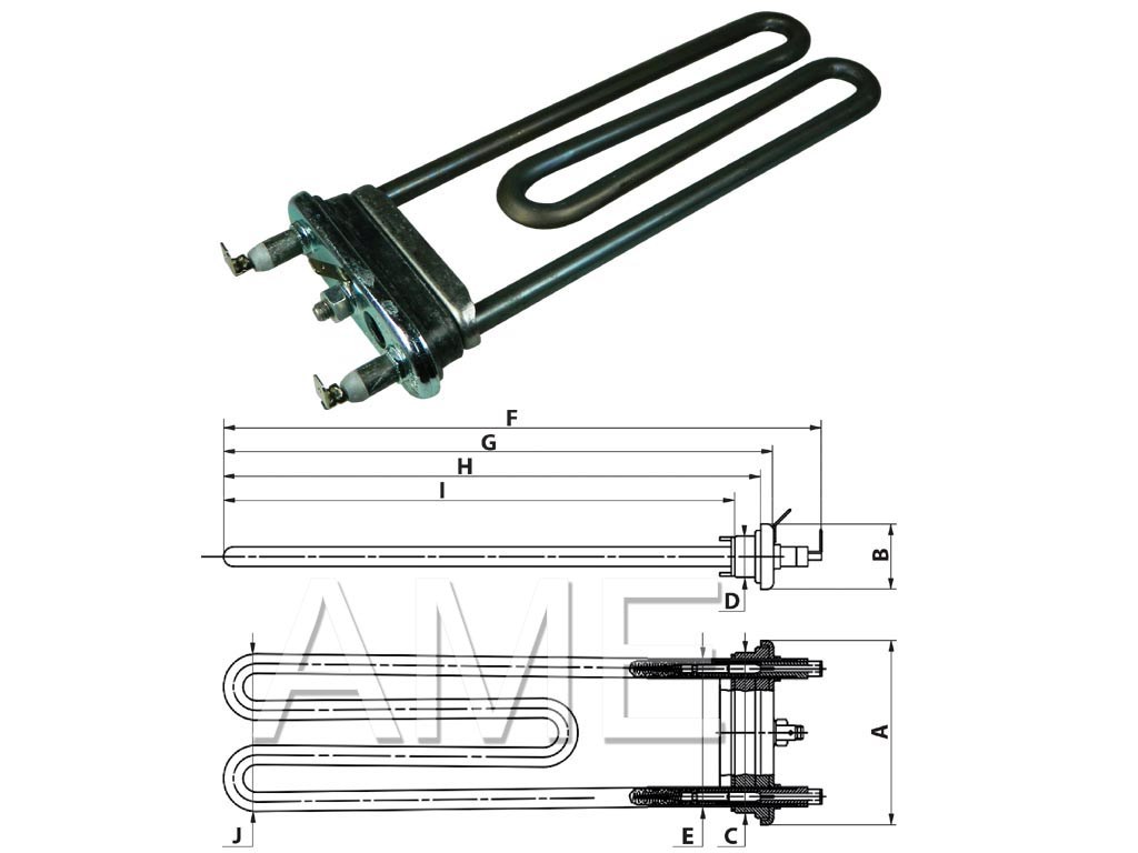Topné těleso pračky 2000W 00643463 BOSCH / SIEMENS náhrada