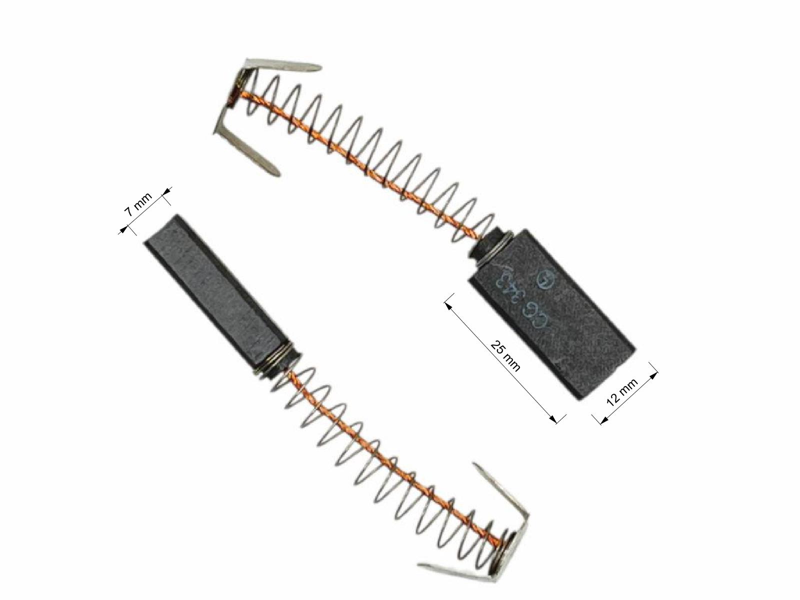 Uhlíky Black & Decker 2ks, 7 x 12 x 25 mm, 908206, uhlíky do elektromotorů, do brusky