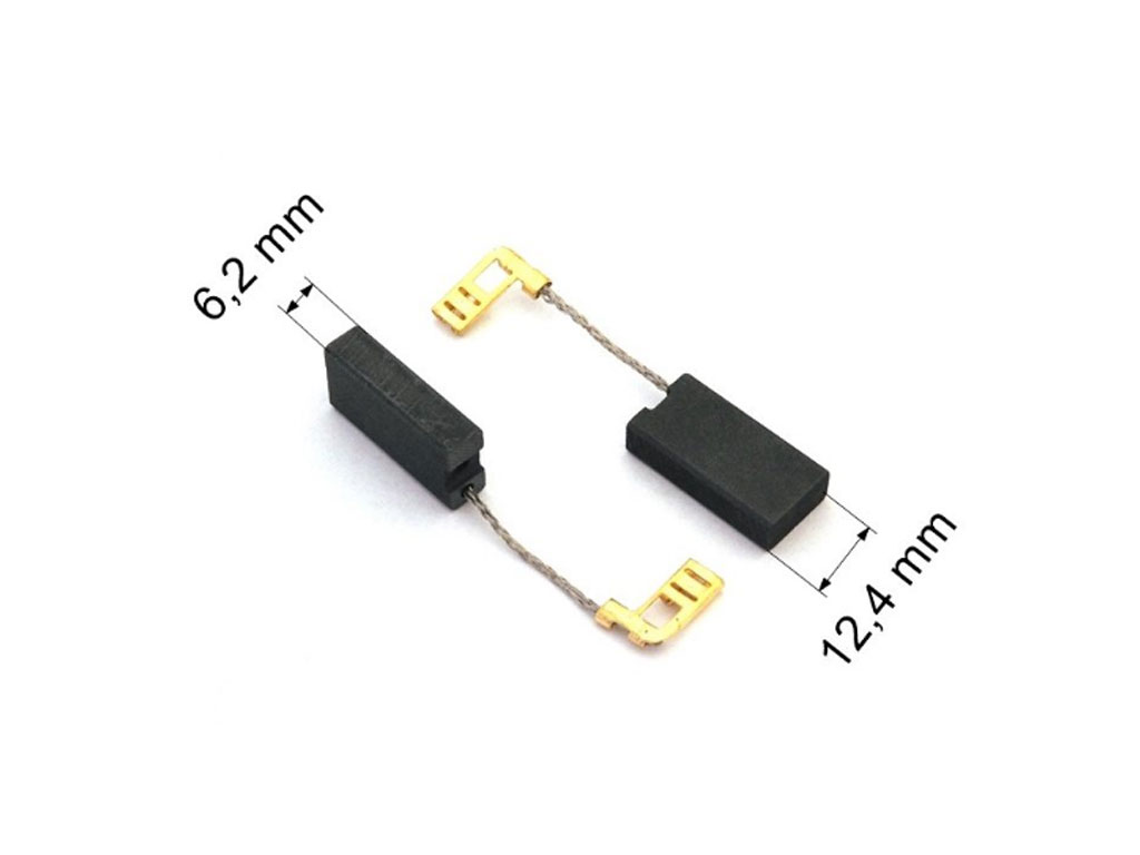 Uhlíky Bosch 2ks, 6,2 x 12,4 x 25,3 mm, 1 617 014 122, 3 604 321 513, uhlíky do elektromotorů, vrtačky, kladiva, frézy