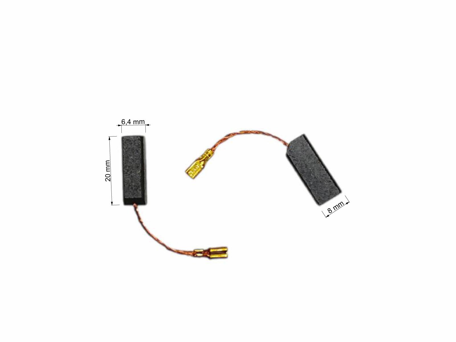 Uhlíky Bosch 2ks, 6.4 x 8 x 20mm, uhlíky do elektromotoru úhlové brusky, rozbrušky Bosch 