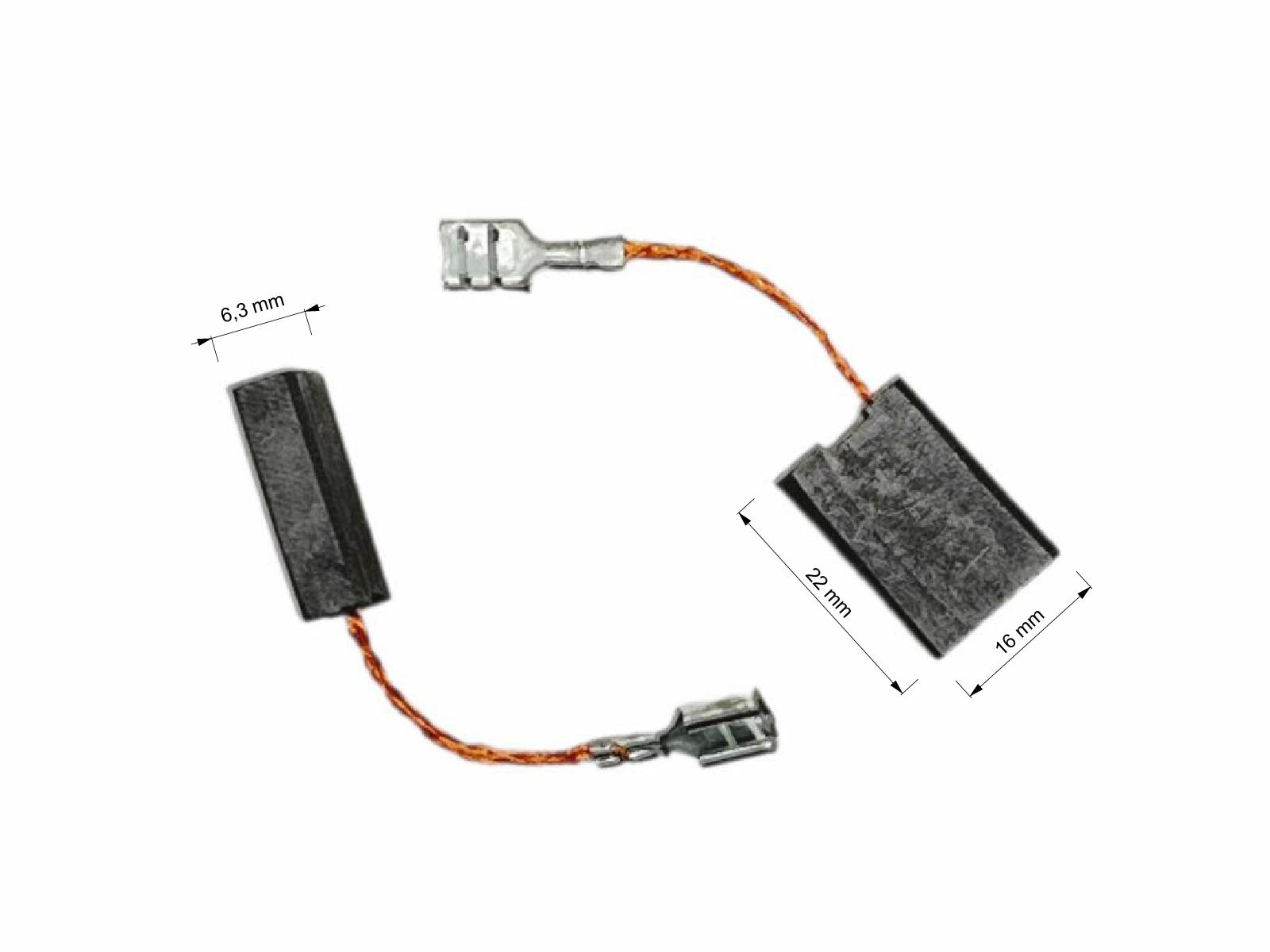 Uhlíky Bosch, Hilti, Skil 2ks, 6,3 x 16 x 22 mm, 1 607 014 154, 1 607 014 171, bez odpojovače, elektromotor brusky