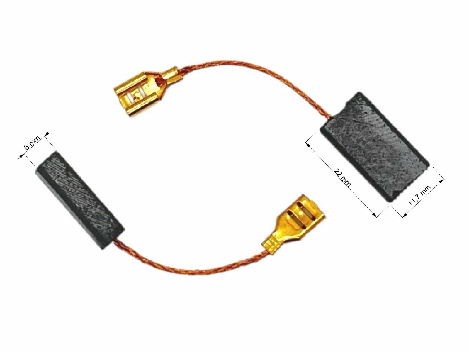 Uhlíky Parkside 2ks, 6,0 x 11,7 x 22,0 mm, PKZ 180 B2 IAN 273046, uhlíky do elektromotorů