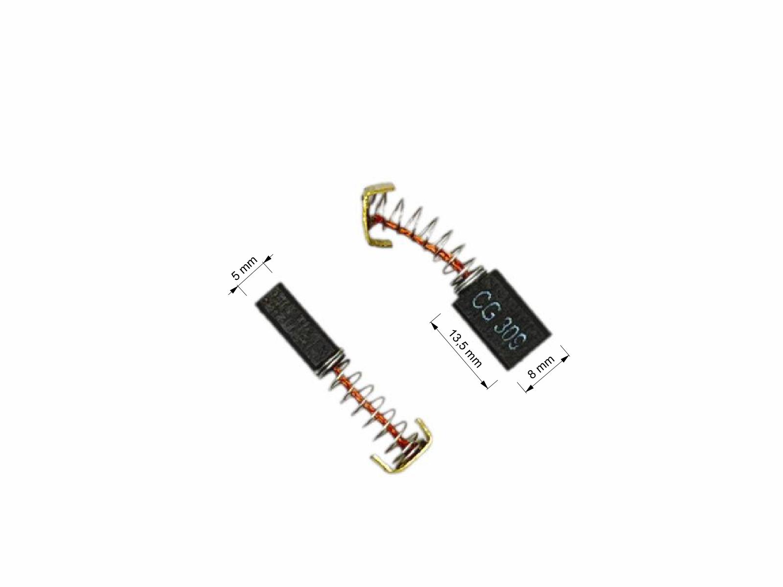 Uhlíky Protool 2ks, 5 x 8 x 13,5 mm, 627005, uhlíky do elektromotorů