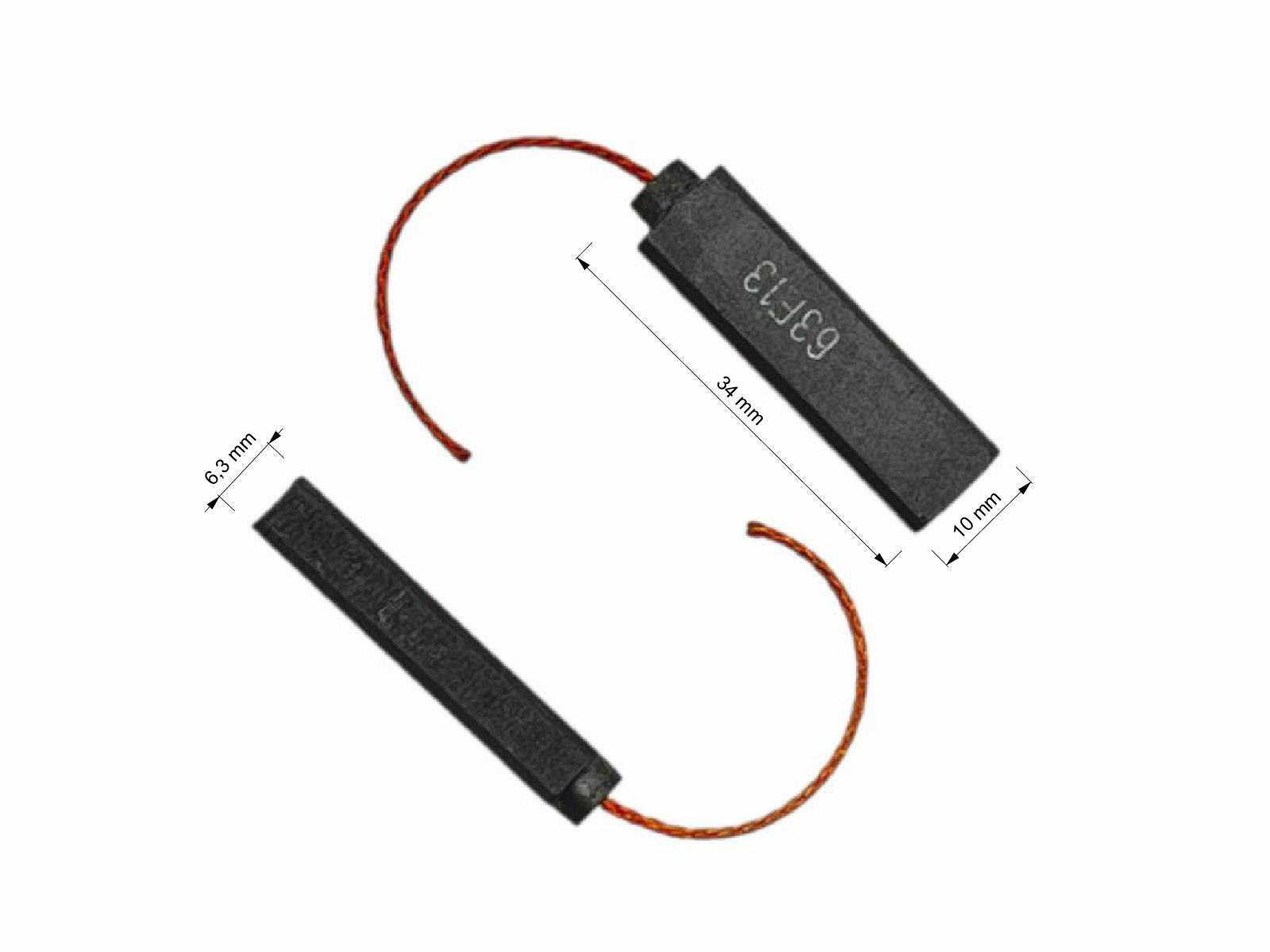 Uhlíky Zelmer 2ks, 6,3 x 10 x 34 mm, uhlíky elektromotoru vysavače Zelmer Delfin 819