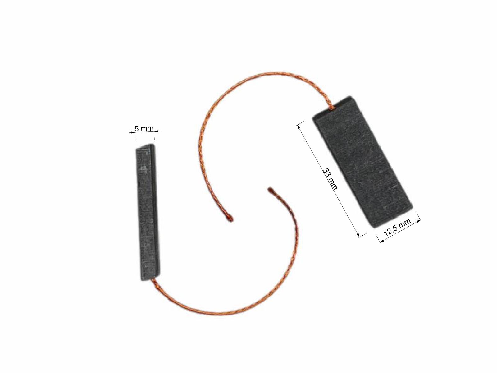 Uhlíky do pračky Bosch 2ks, 5 x 12.5 x 33 mm, střední vývody, Siemens, Neff