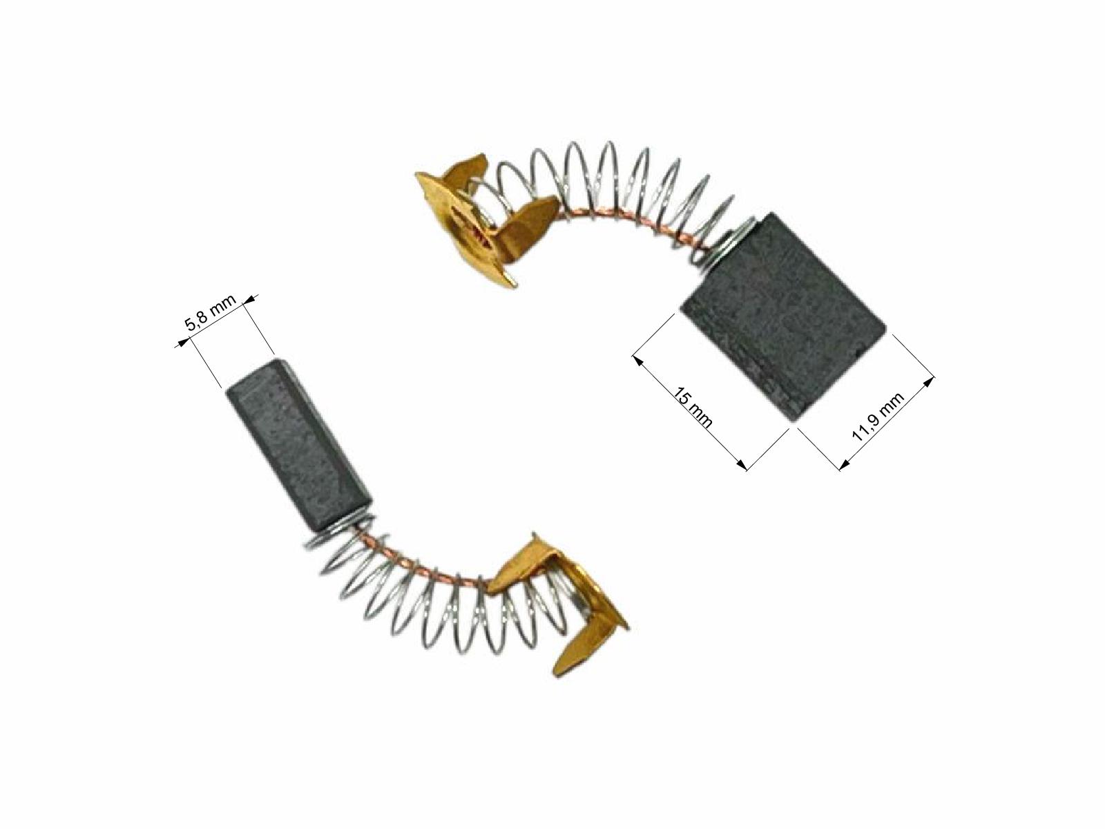 Uhlíky do úhlové brusky XTline AG1503-46, 2ks, 5.8 x 11.9 x 15.0 mm, uhlíky do elektromotorů