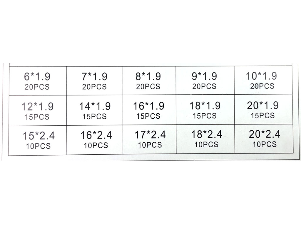 Velká sada těsnění o-kroužků 225ks, silikonové, teplota do 200°C