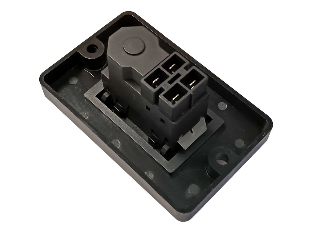 Vypínač, elektromagnetický spínač elektrického nářadí 4-piny černý s rámečkem YH01-A / DKLD DZ 04 4P /  