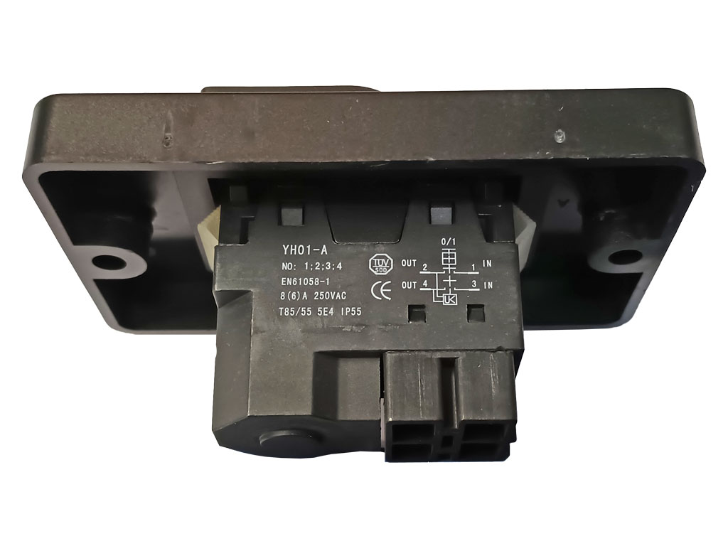 Vypínač, elektromagnetický spínač elektrického nářadí 4-piny černý s rámečkem YH01-A / DKLD DZ 04 4P /  