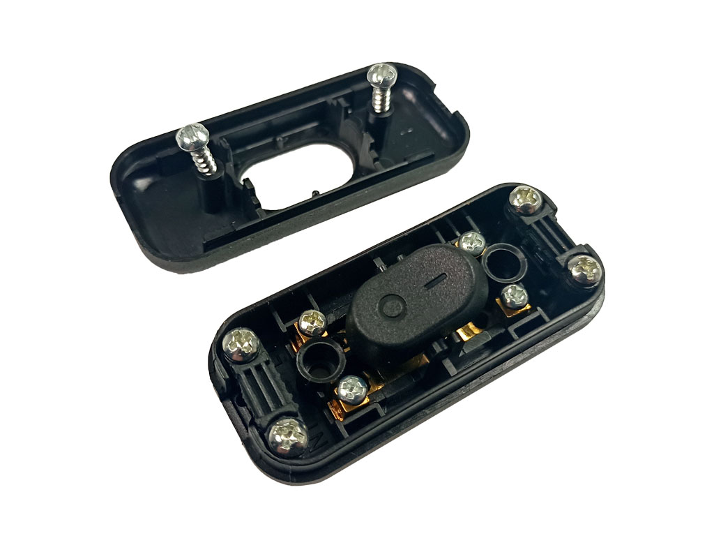 Vypínač šňůrový kolébkový jednopólový DS-5, 250V/2,5A černý