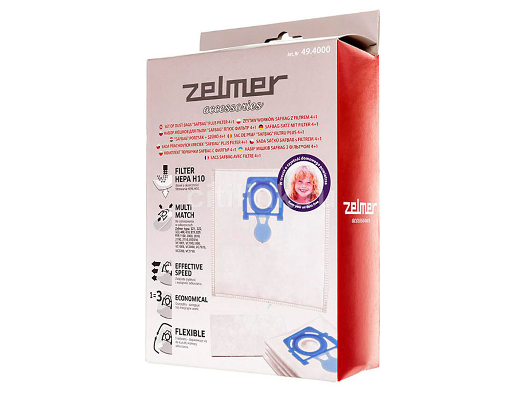 Vysavačové sáčky a filtr, 4+1 ks, vysavač Zelmer AQUAWELT PLUS