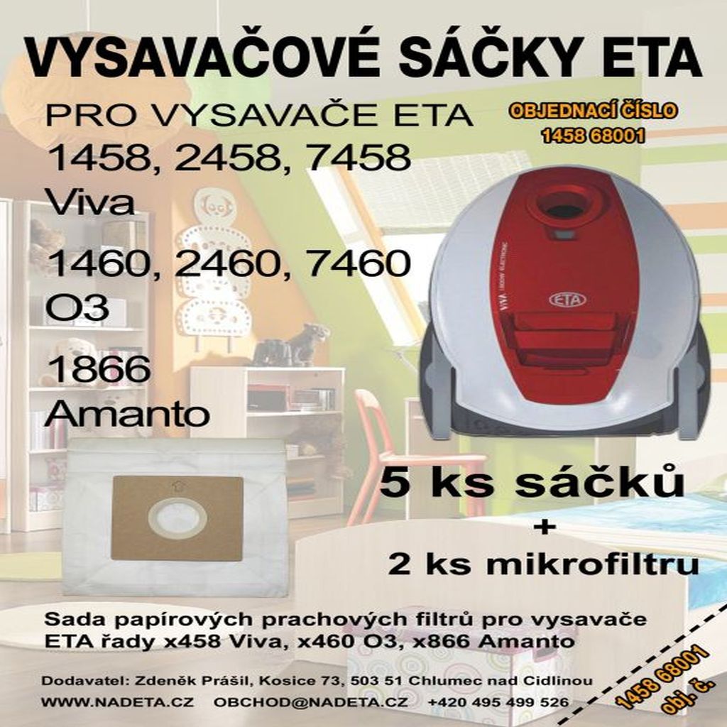 Vysavačové sáčky a filtry syntetické 4+1 ks, ETA 1458 68001
