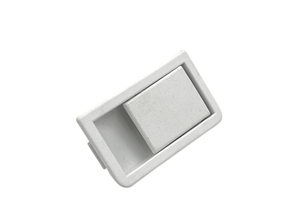 Zámek bílý levý, držák krytu filtru digestoře Mora 5701, Gorenje 814601