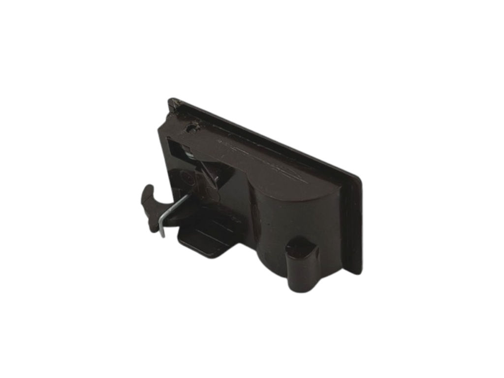 Zámek hnědý pravý, držák krytu filtru digestoře Mora 5701, Gorenje 814604