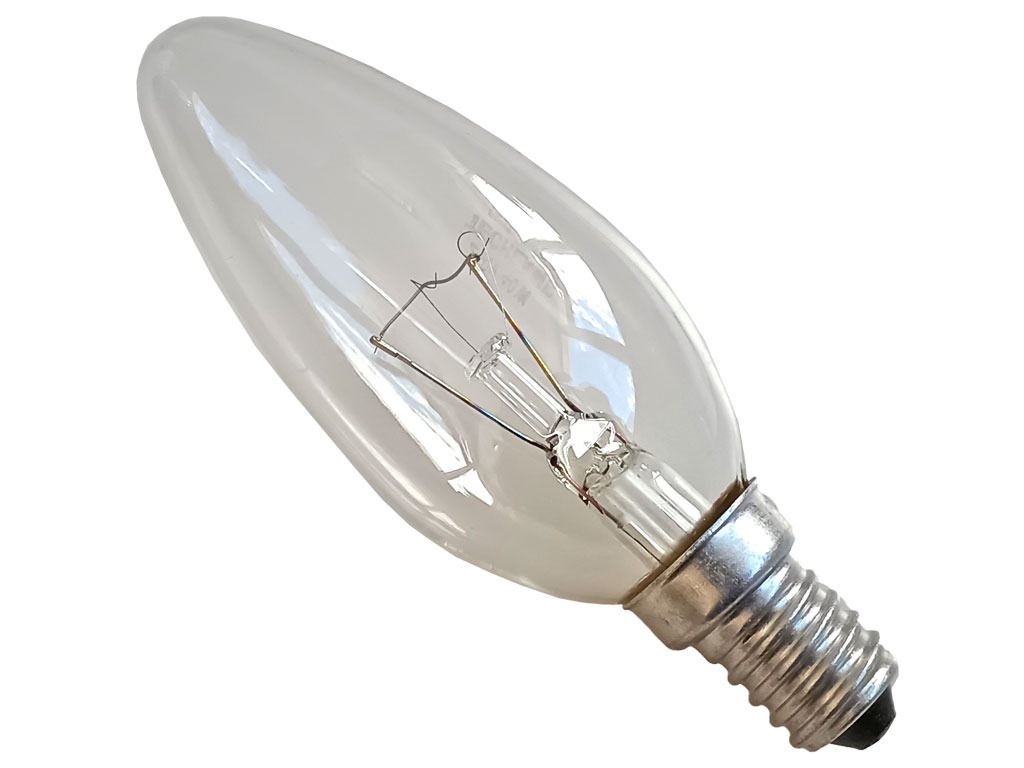Žárovka E14  40W / 230V - průmyslové použití ( klasická svíčková žárovka tak jak jí léta známe )
