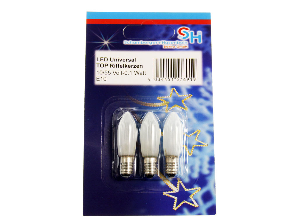 Žárovka vánočního osvětlení LED E10 -  bílá  sada  3 x 0,1W 