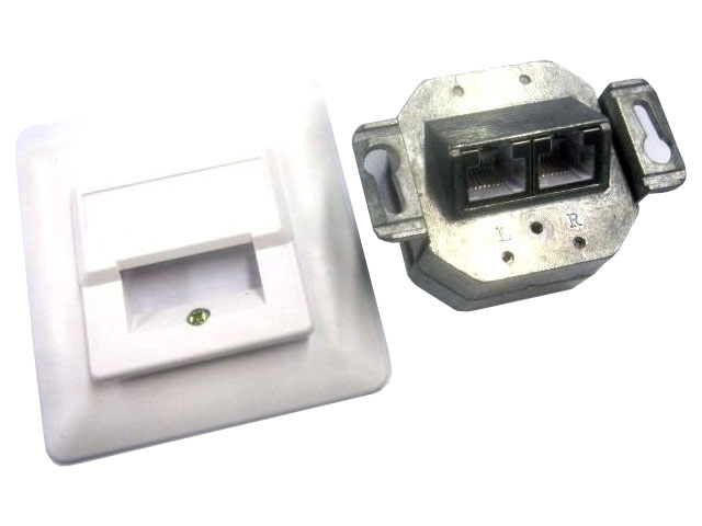 Zásuvka RJ45 2x8/8 LSA dvojtá zapuštěná montáž