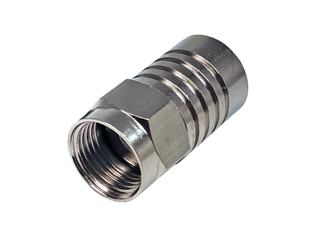 anténní F konektor kabelový 3.9 / 6.8mm krimpovací, lisovací -  černý