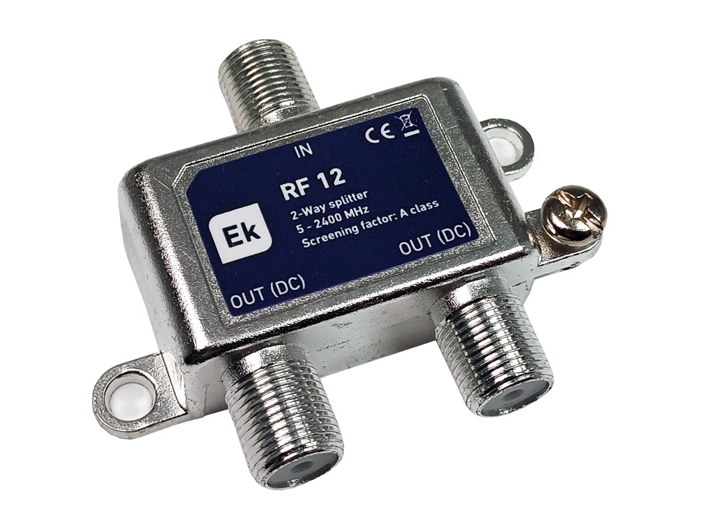 anténní rozbočovač SAT 2 výstupy 2xDC  pass - průchozí pro napájení  ITS RF12