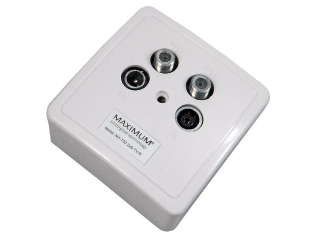 anténní zásuvka účastnická koncová Maximum MX-700 2xSAT / TV / RADIO 