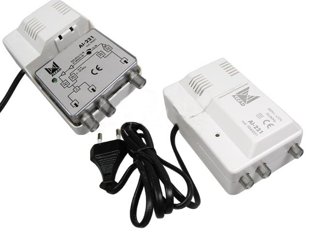 anténní zesilovač ALCAD AI-221   1x vstup - 2x výstup linkový