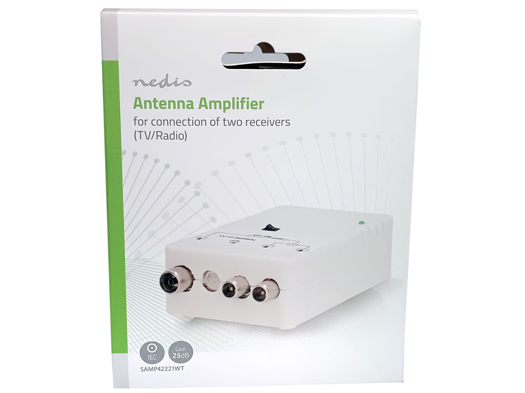 antenní zesilovač domovní SAMP42221WT Nedis zesílení 25dB 2 výstupy