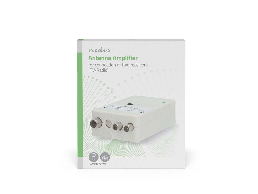 antenní zesilovač domovní SAMP42221WT Nedis zesílení 25dB 2 výstupy