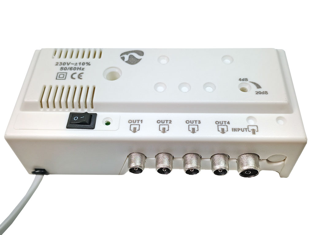 antenní zesilovač domovní SAMP42241WT Nedis zesílení 20dB 4 výstupy