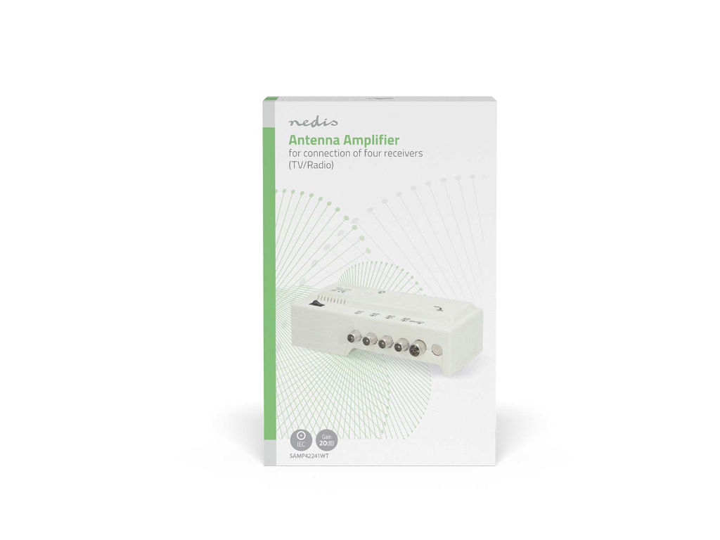 antenní zesilovač domovní SAMP42241WT Nedis zesílení 20dB 4 výstupy