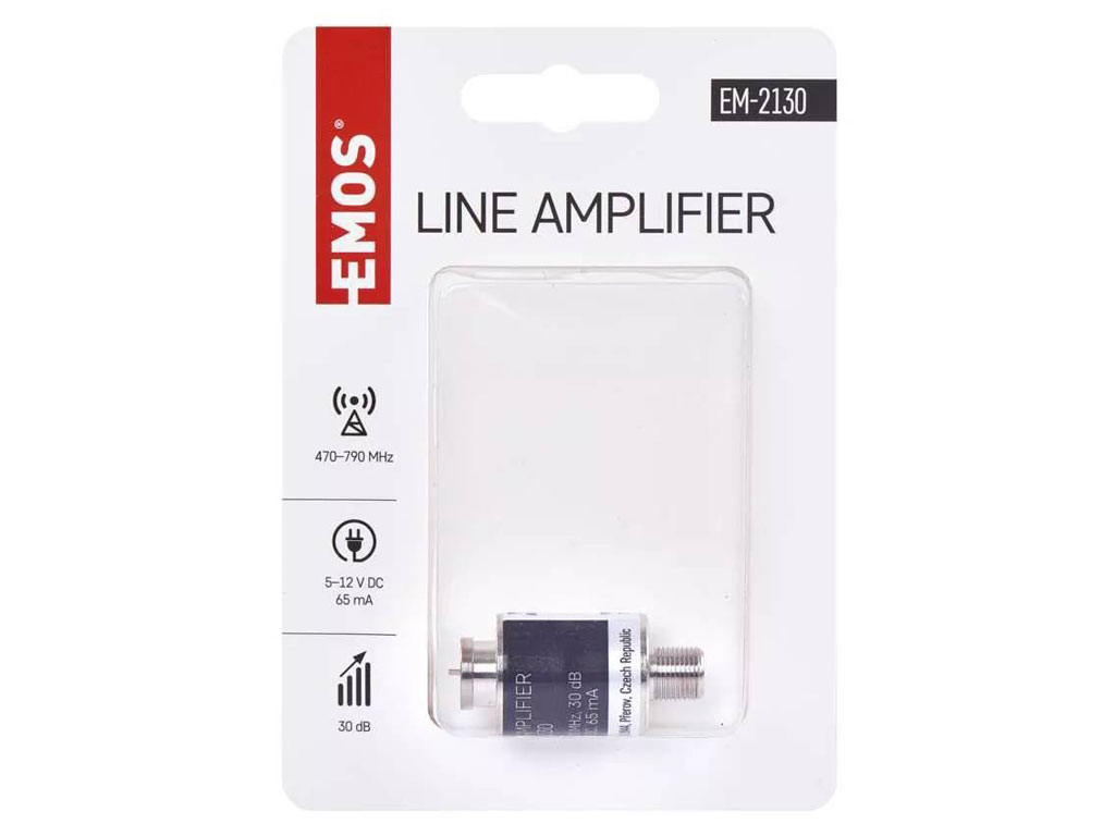 antenní zesilovač linkový AMP-30 30dB pro DVB-T / DVB-T2