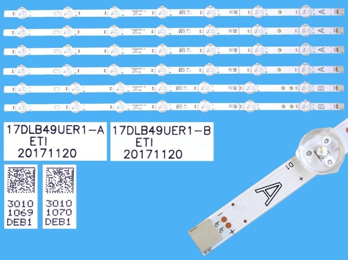 Sada LED podsvícení 460mm pro LCD TV Vestel 17DLB49UER1, 6 pásků