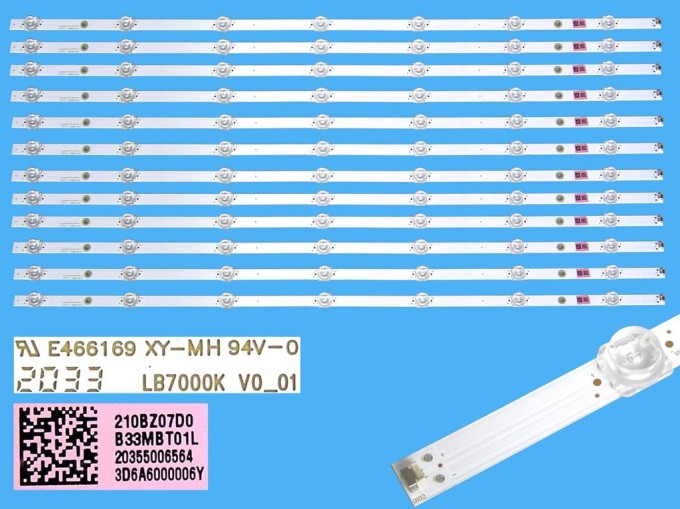 LED podsvit 735mm sada 12 pásků Philips 210BZ07D00B33MBT01L pro LCD TV