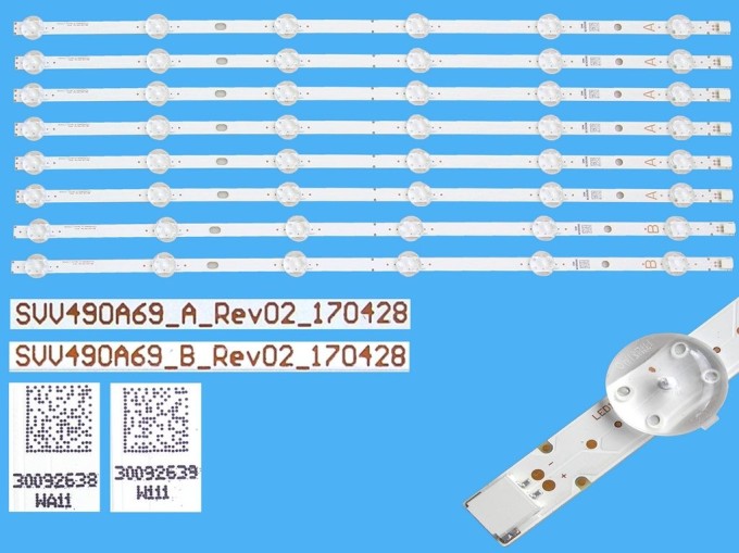 LED podsvitní sada 8 pásků 520mm pro Vestel 49" SVV490A69