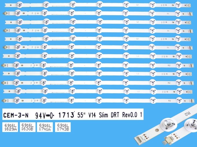 LED podsvětlení sada LG 55" Slim 3D panel 12 pásků DLED TOTAL ARRAY V14 Slim DRT